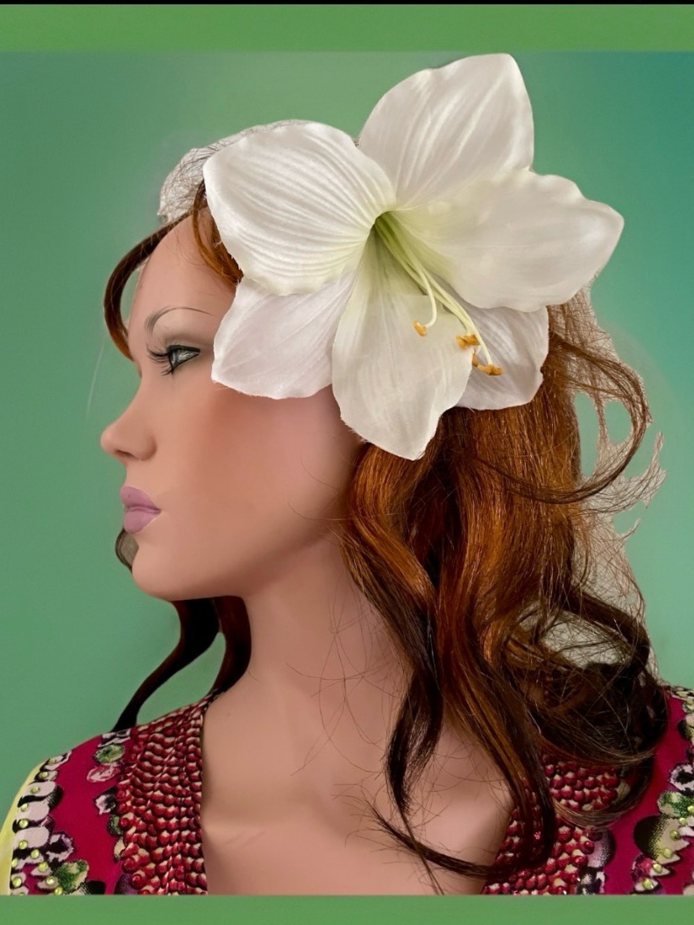 Huge Amaryllis TROPICAL FLORAL Clip For HAIR or Clothing